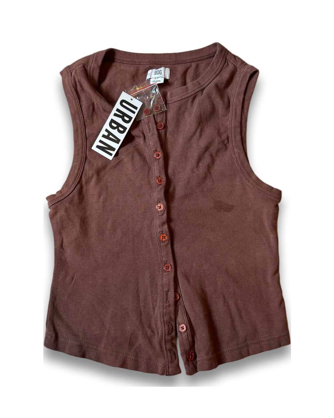גופיית כפתורים חומה של Urban Outfitters חדשה
