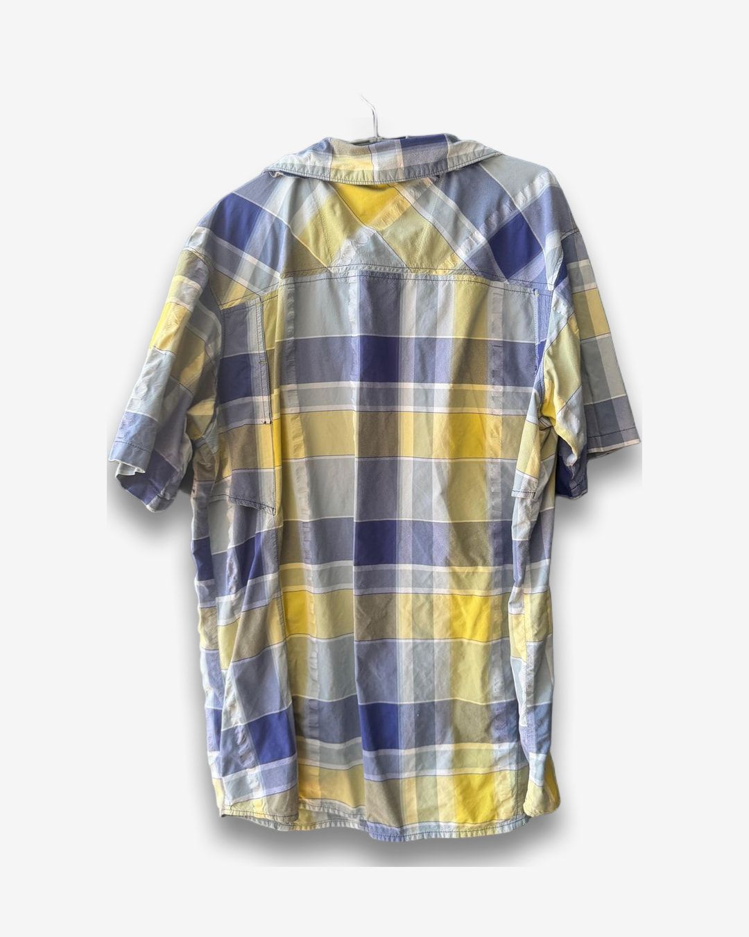 חולצת כפתורים משובצת צהובה וכחולה L - XL Colombia