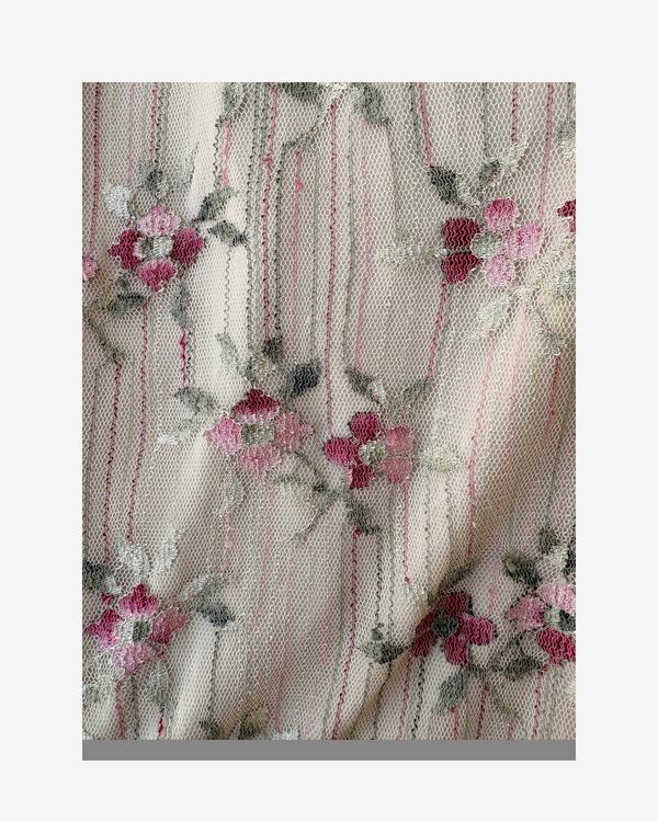שמלת וינטג׳ 90s Studio Y עם רקמת פרחים | Romantic Mesh Midi