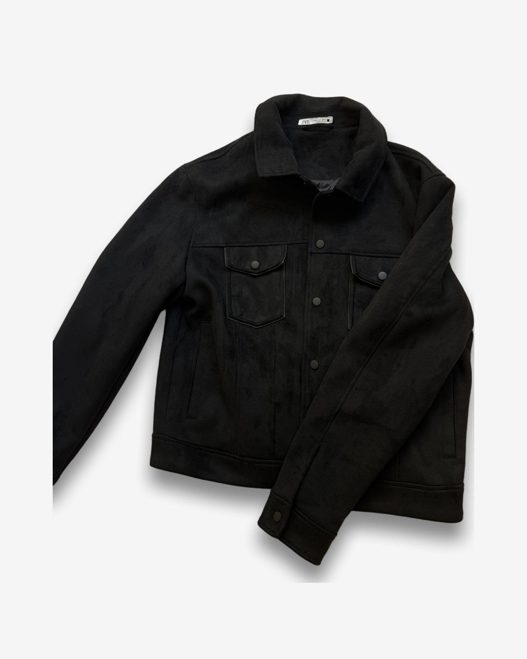 ז'קט דמוי זמש שחור לגברים של Zara