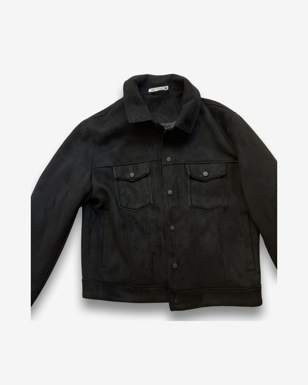 ז'קט דמוי זמש שחור לגברים של Zara
