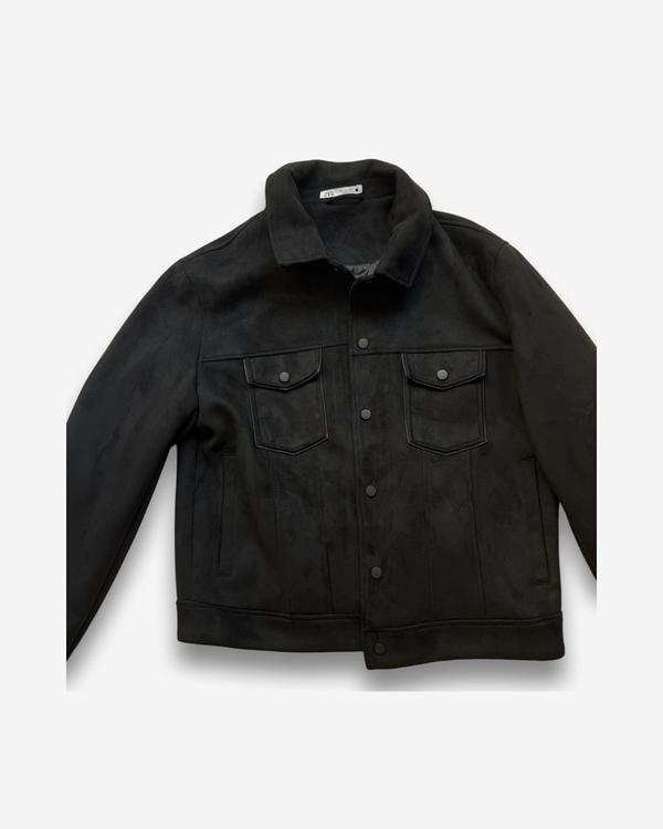 ז'קט דמוי זמש שחור לגברים של Zara
