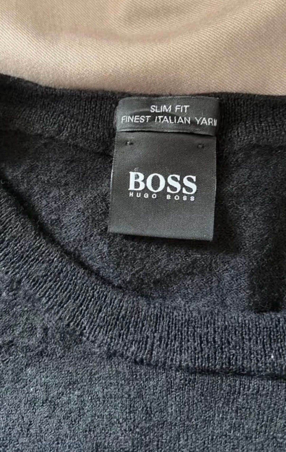 סריג גברים שחור קלאסי של BOSS