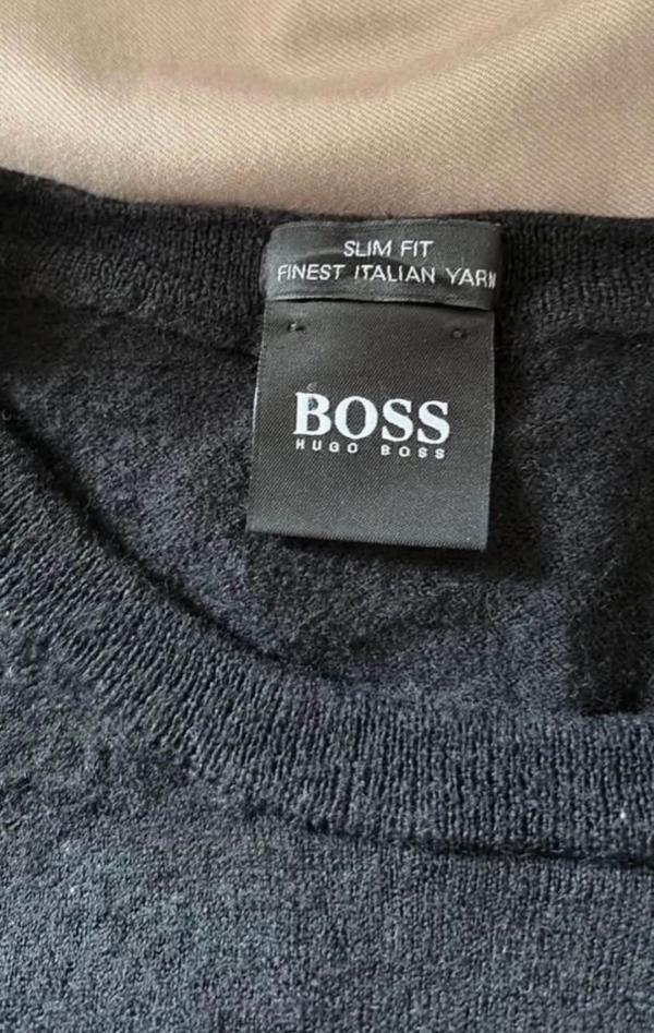 סריג גברים שחור קלאסי של BOSS