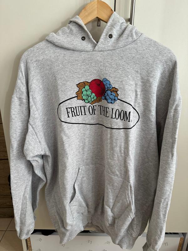 קפוצ'ון אפור עם הדפס לוגו Fruit of the Loom
