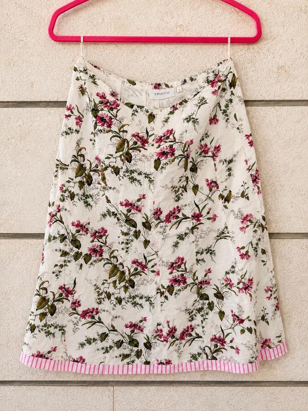 Vintage Y2K Floral Midi Skirt | Romantic Botanical Print