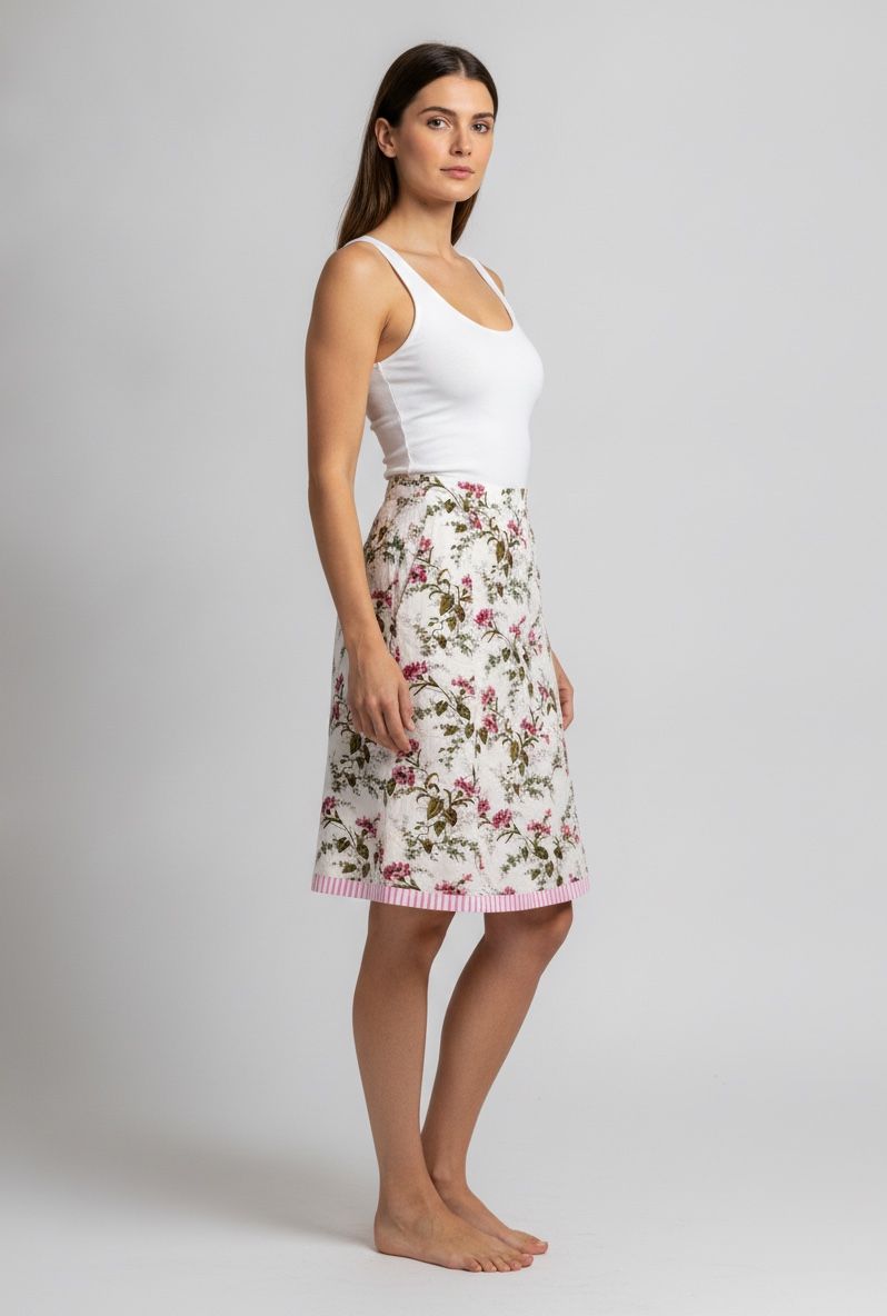 Vintage Y2K Floral Midi Skirt | Romantic Botanical Print