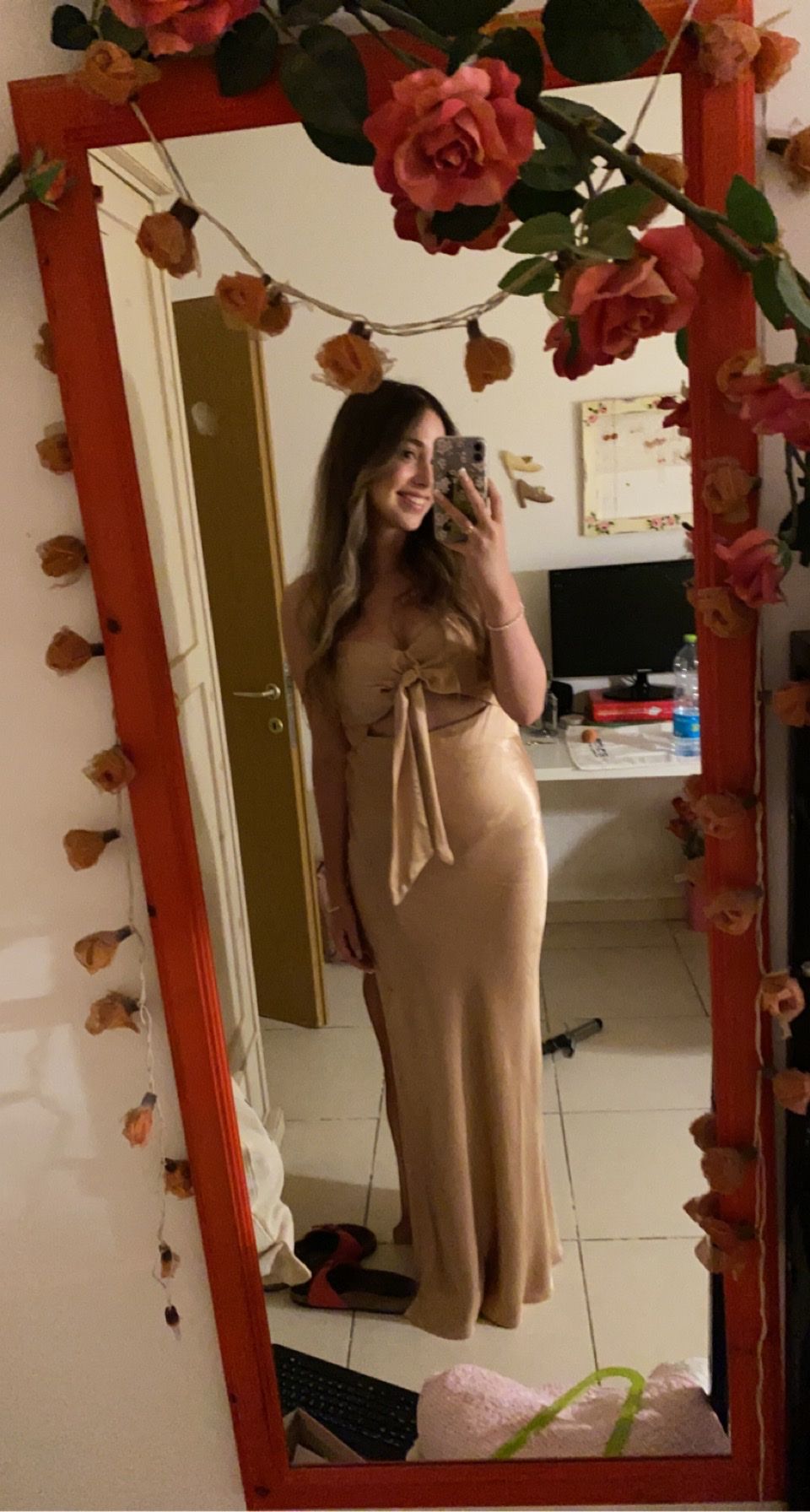Shona Joy La Lune Bow Tie Maxi Dress – Desert Rose | נלבשה פעם אחת