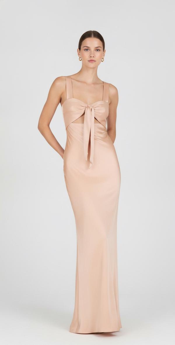 Shona Joy La Lune Bow Tie Maxi Dress – Desert Rose | נלבשה פעם אחת