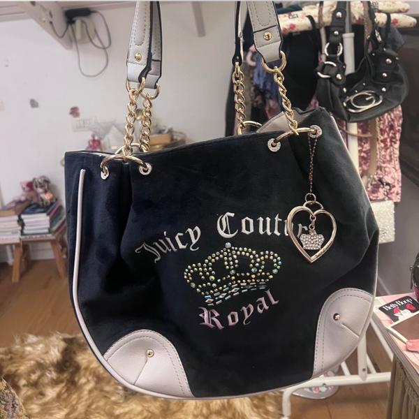 תיק צד קטיפה כחול Juicy Couture